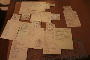 alte Papierabschnitte mit Orte - Bahnpostamt 16 - Postamt ??? - Bild 1 von 4