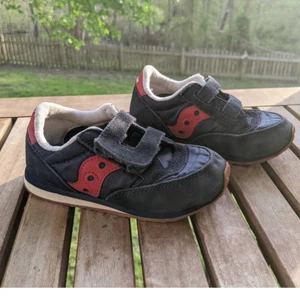 Saucony Sneaker Baby Jazz Low Pro Navy/Red size 9.5W - Picture 1 of 7