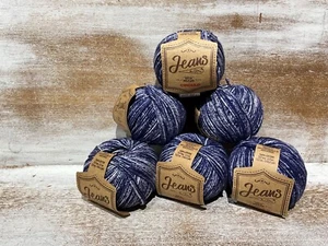 Lot of 6 Circulo JEANS YARN - 100% Cotton Light Worsted/DK - distressed navy N - Picture 1 of 4