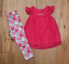 Juicy Couture Baby Girl Chiffon Top & Leggings Set ~Fuchsia, Pink, White & Black