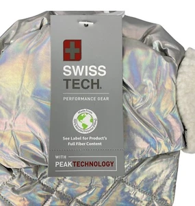 Swiss Tech Peak Technology Toddler Trapper Hat Sherpa Lined Quilted Silver NEW - Picture 1 of 8