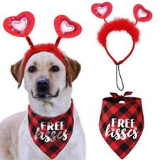 Pet Headband Saliva Towel Scarf New Valentine's Day Pet Dress-up Set Red Party