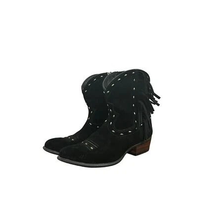 Botas vaqueras occidentales Ariat para mujer atardecer negras gamuza flecos talla 8  Foto 1 de 4