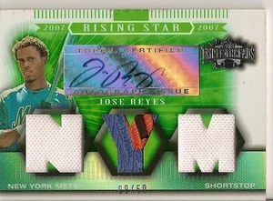 2007 Triple Threads Jose Reyes 3 color Patch Dual Jersey Auto Autograph /50 - Picture 1 of 1