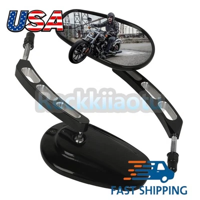 FOR Harley-Davidson Tour Glide/ Super Glide/ Street Glide Rear-View Mirrors 8mm - Image 1 of 4