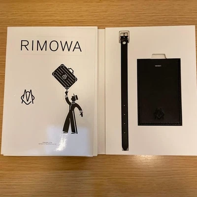 RIMOWA Luggage Tag & Sticker Set Black Logo New Travel Accessory Japan - Image 1 of 4