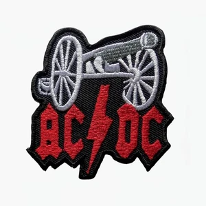 AC DC Patch, AC DC Embroidered Iron On Patch DIY, AC DC Band Logo Patch - Picture 1 of 1