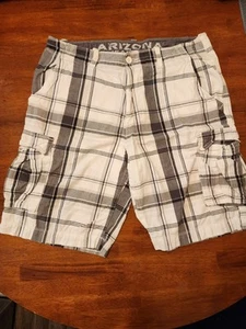 Arizona Jean Co. Herren Gr. 36 Cargoshorts kariert 100% Baumwolle grau und weiß  - Bild 1 von 4