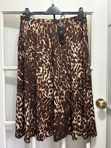 Joanna Hope Elasticates A Line Skirt Leopard print Size 14 - Picture 1 of 4