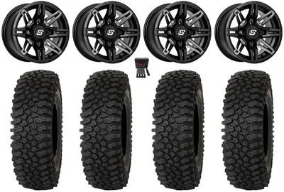 Sedona Rukus 14" Wheels Black +30mm 28" Roctane ST Tires Polaris Sportsman / Foto 1 de 4