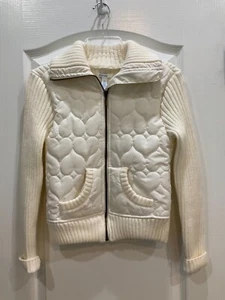 Greendog Girls Sweater Jacket Size L 14 Beige 2 Pockets Zip Front Collared 164 - Picture 1 of 7