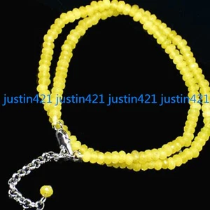 Pretty 2x4mm Faceted Yellow Topaz Rondelle Gemstone Necklaces 18" AAA - Picture 1 of 12