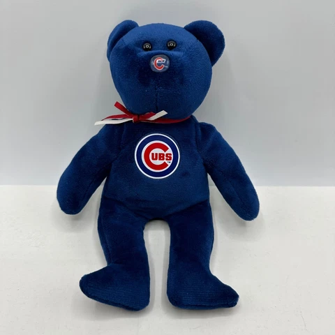 Chicago Cubs Stuffed Blue Plush Bear TY MLB Baseball Collectible Cover