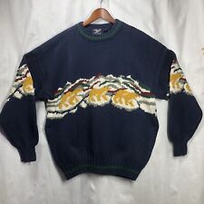 Willis & Geiger Bears Mountains Cotton Chunky Heavy Knit Men’s Sweater Large L