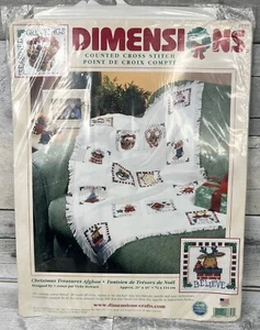 Dimensions Christmas Treasures Afghan Blanket Counted Cross Stitch Kit - New - Picture 1 of 9