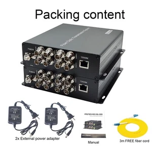 4x3G/HD-SDI and Gigabit Ethernet over Fiber Converters Extender LC SM 20Km A set - Bild 1 von 5