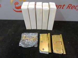 Solid Brass 4" X 4" Door Hinge Set Lot of 5 New - Picture 1 of 3
