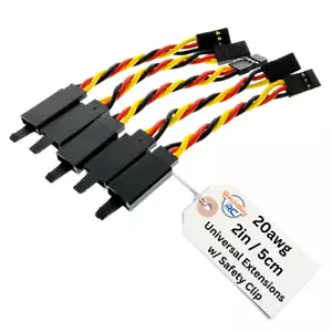 BackBayRC - 2in 20awg Universal (JR Futaba Compatible) Servo Extensions w/ Clip - Picture 1 of 3