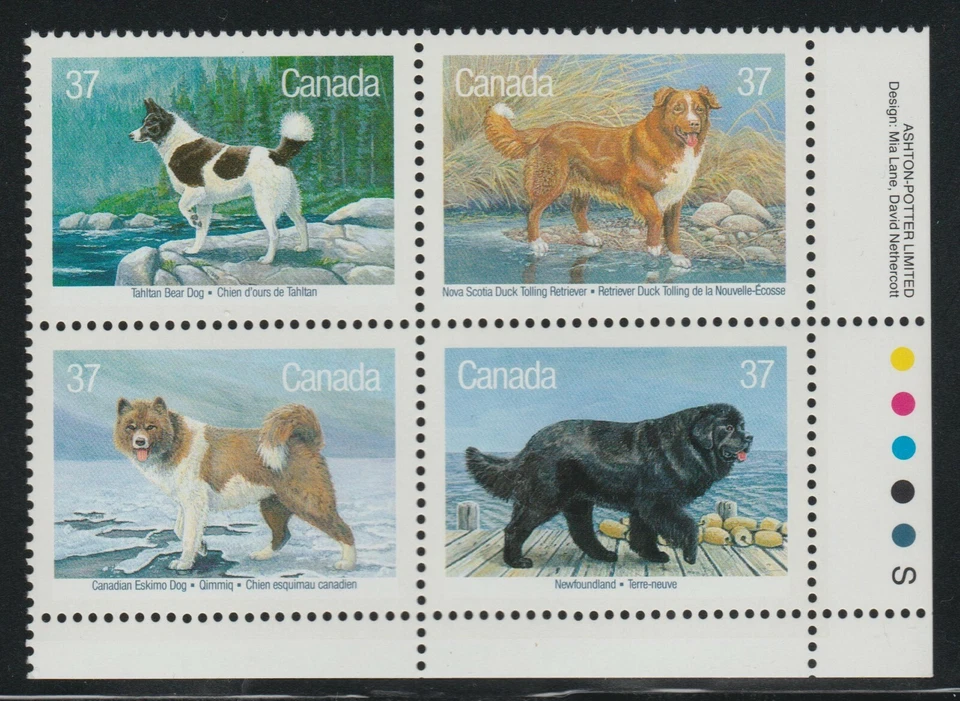 1988 Canada SC# 1220a LR - Dogs - Plate Block M-NH Lot # 3211d - Image 1 of 1