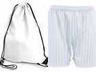 PAIR OF PE SHORTS & PE BAGS FOR ADULTS CHILDREN BOYS GIRLS SUMMER SCHOOL SPORTS