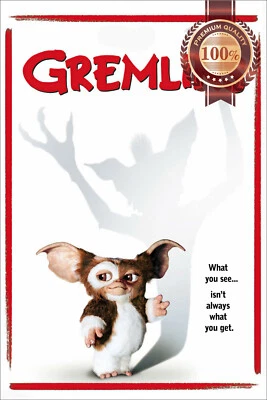 GREMLINS 1984 80s WHITE ORIGINAL CINEMA ART MOVIE FILM PRINT PREMIUM POSTER Foto 1 de 4