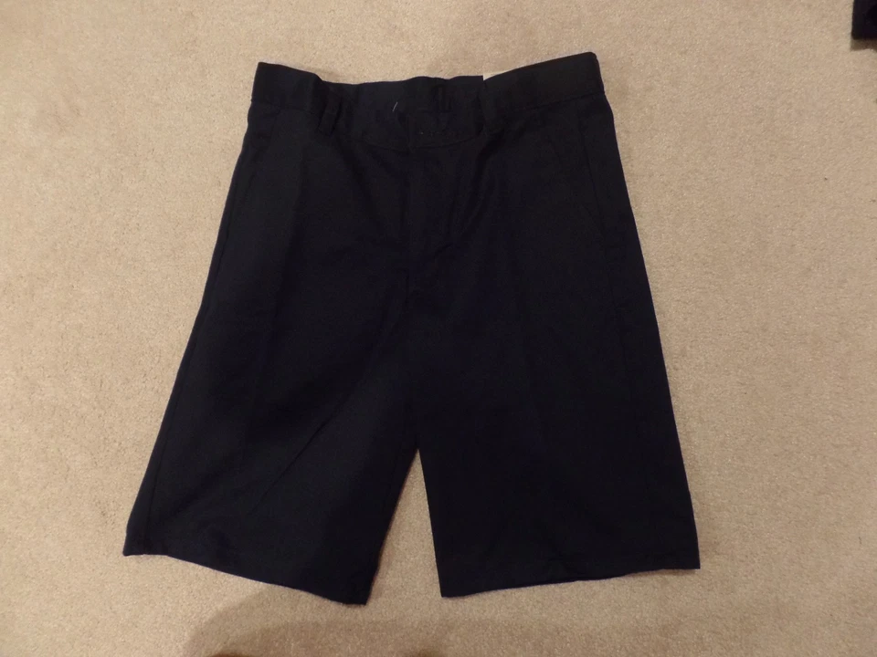 Meninos, Jeans Arizona, Shorts Uniforme Escolar, Tamanho: 12 Husky, Frente Plana, Azul, Novo com etiquetas - Imagem 1 de 4