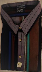 Dress Sport Shirt - Stripe - Wine - Charcoal - Navy - Sovereign - USA - 4X-TALL