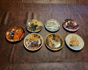 Lot Of 7 Beautiful Norman Rockwell, Franklin Mint And A.J. Heritage Plates!!! - Picture 1 of 16