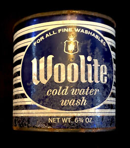 Vintage Woolite Cold Water Wash 6 3/4 Ounce Size Can Tin Laundry Clothes