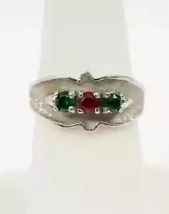 10k White Gold and Garnet Ring Size 6 - Picture 1 of 7