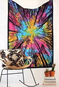 LOCUST TREE TRADITIONAL Poster Indian Wall Hanging Home Decor Decor Table Cloth - Picture 1 of 5