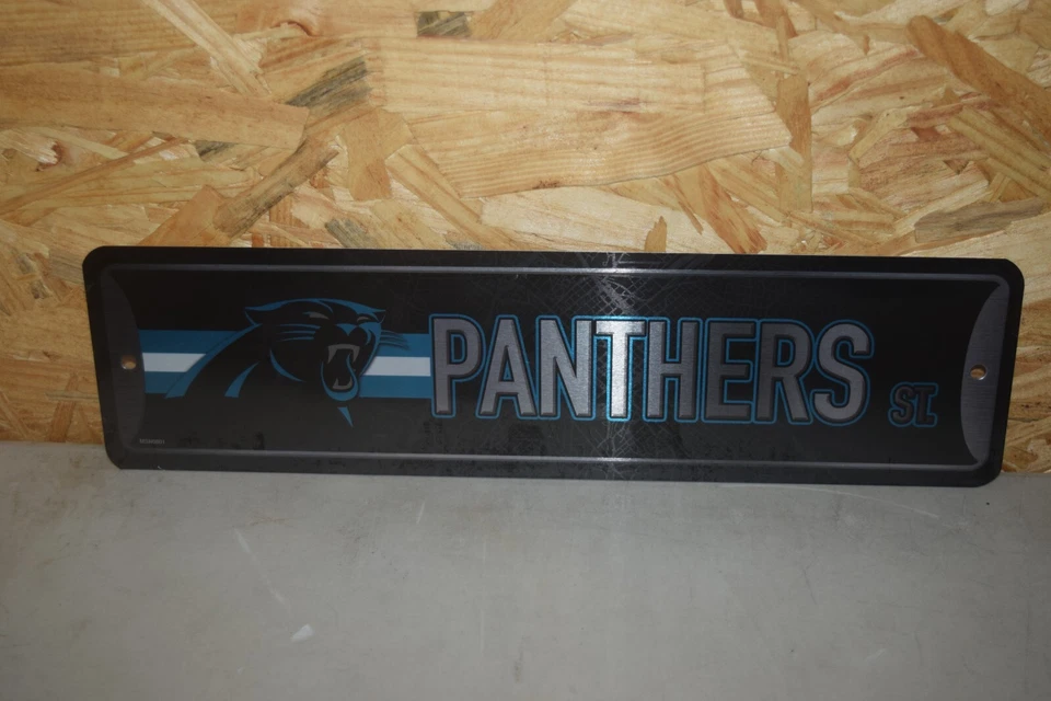 Letrero de calle de metal del equipo de la NFL 4" X 14,5" Carolina Panthers Foto 1 de 1