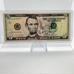Low Total Print 3.2M $5 Dollar Bill Star Note Series 2017A (02463407) - Picture 1 of 3