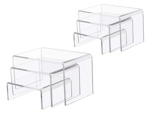 Elevador rectangular acrílico transparente fuerte de 6 piezas Jusalpha para venta al por menor, estante Sh... - Imagen 1 de 5