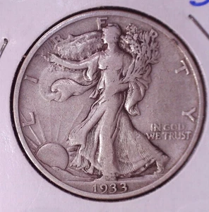 1933-S Walking Liberty mezzo dollaro 50 (C) moneta argento data migliore #043 - Foto 1 di 2
