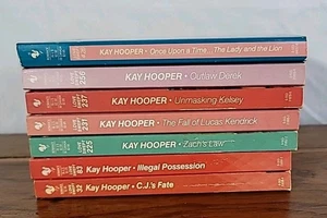 Lot of 7 VTG Kay Hooper Loveswept Romance Books CJ Fate Outlaw Derek 1984-1990 - Picture 1 of 18