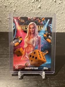 CHARLOTTE FLAIR 2025 TOPPS WWE WRESTLEMANIA WORLD EXCLUSIVE PROMO Orange #08/25 - Picture 1 of 3