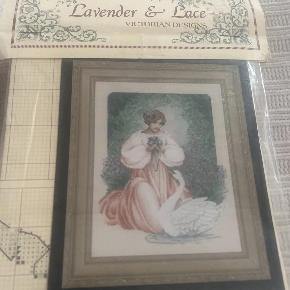 Lavender & Lace Victorian Designs Cross-Stitch Pattern  New Lady Claire Swan - Image 1 of 1