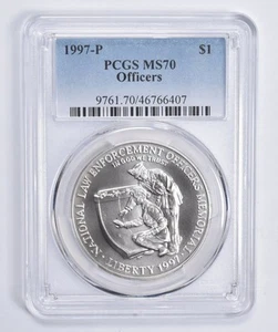 MS70 1997-P Officers Memorial Commemorative Silver Dollar PCGS *0861 - Picture 1 of 5