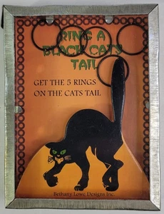 Vintage 1940s Style Reproduction - Ring A Tail - Black Cat Tin Game - Picture 1 of 3