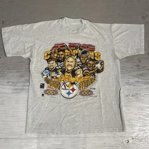 Vintage NFL 1995 Pittsburgh Steelers AFC Champions Caricature Shirt Sz Large - Picture 1 of 23