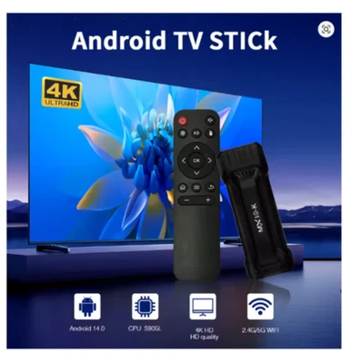 Global Android TV Stick MX10-K Android 14Google TV Dual Wifi 4K reproductor mult - Imagen 1 de 4