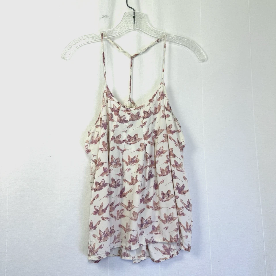 Camiseta sin mangas plisada ajustable con estampado de colibríes talla Mudd Top Juniors Foto 1 de 4