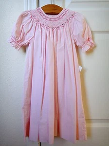 NWT $85 PETIT AMI Smocked Bishop Dress Embroidered Flowers Pink 2T 2 Easter - Picture 1 of 4