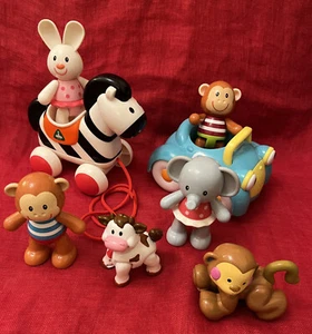 ELC Click Clack Vehicles & Animals Toy Figures Bundle. 8 Pieces. - Picture 1 of 7