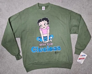 Vintage Betty Boop Clueless Cartoon Tv Show Promo Parody Sweatshirt LG 1996 NWT - Picture 1 of 8