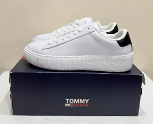Tommy Hilfiger Jeans Leather Outsole White Shoes Mens Size US 11.5 (EUR45) New✅ - Picture 1 of 11