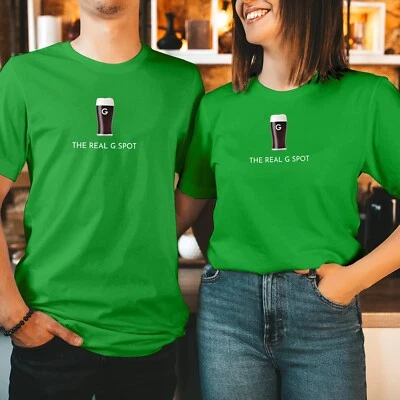 GILDAN TSHIRT (159) The Real G Spot Happy St Patricks Day Green T-Shirt Outfit Beer Top
