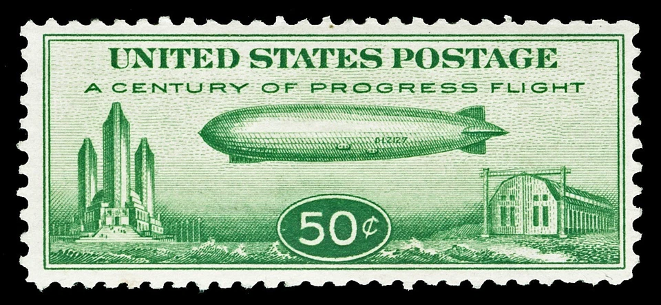 Scott C18 1933 50c Zeppelin Airmail Issue Mint F-VF OG NH Cat $75 - Image 1 of 1