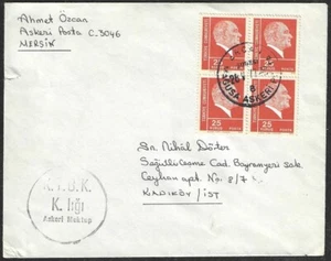 TURKEY Occupied CYPRUS 1977 Cover Megusa Askeri to Kadikoy - Picture 1 of 2